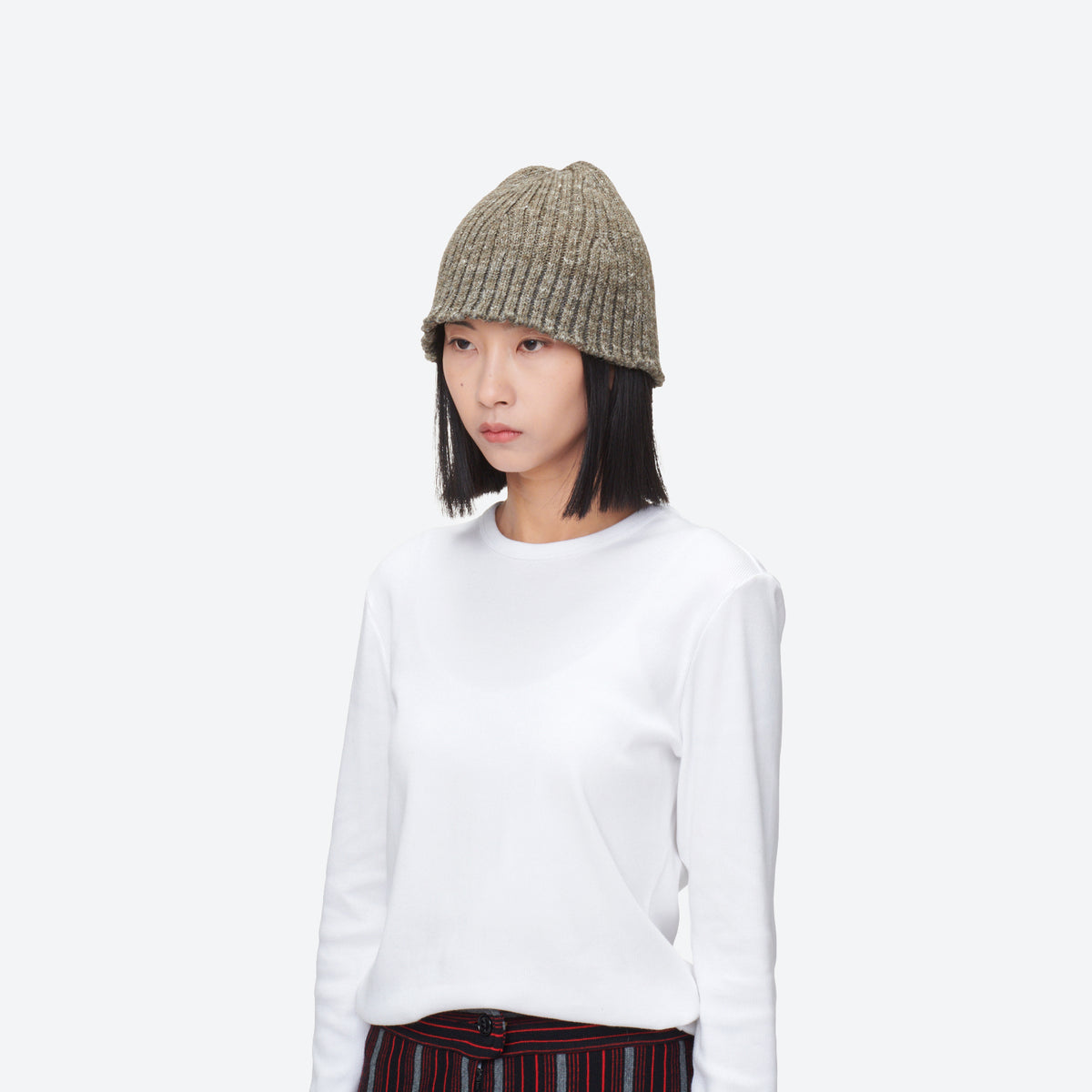 WOOL POLY LINEN BELL BEANIE