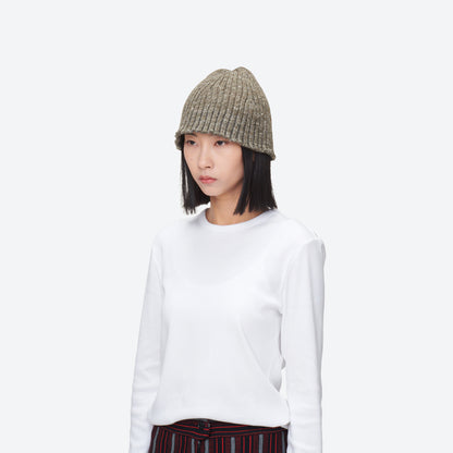 WOOL POLY LINEN BELL BEANIE