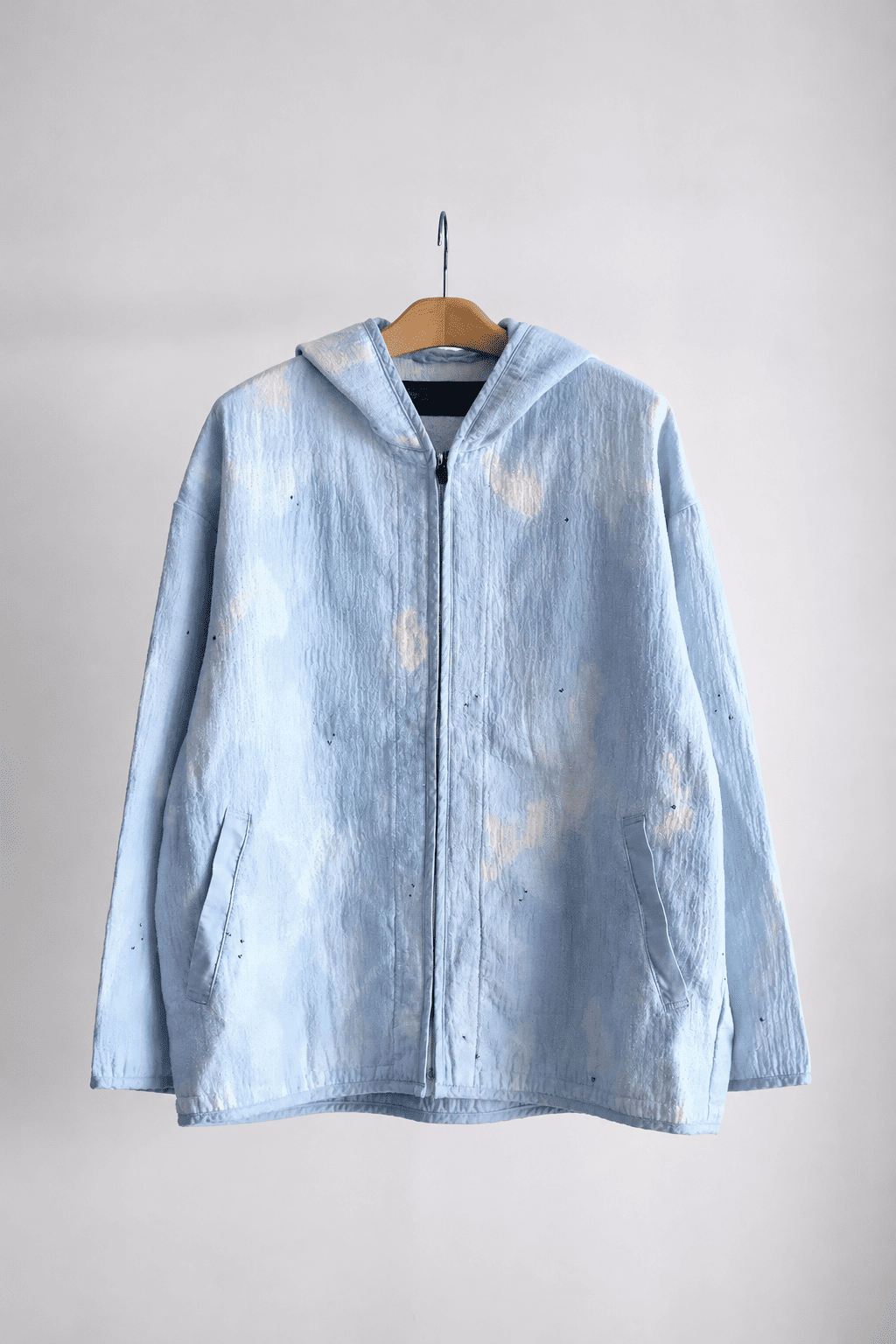 PAINTED SASHIKO WATERCOLOR ZIP UP PARKA