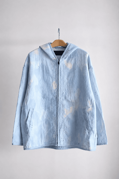 PAINTED SASHIKO WATERCOLOR ZIP UP PARKA